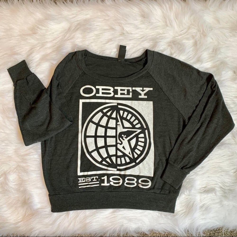 Obey light weight crew neck sweatshirt